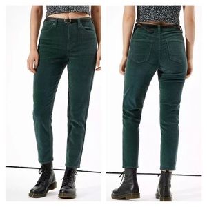 American Eagle Forest Green Corduroy Mom Jeans